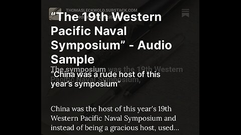 “The 19th Western Pacific Naval Symposium” - Audio Sample