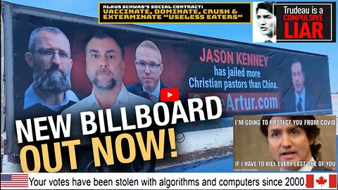 New Billboard: Premier Jason Kenney has put more pastors in jail than China during the pandemic