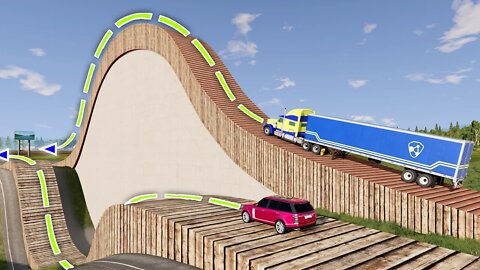 Cars vs Giant Ramp & Slide ▶️ BeamNG Drive