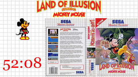 Land of Illusion [SMS] Any% 3-deaths run [52'08"] 20th place | SEGA Master System | ミッキーマウスの魔法のクリスタル
