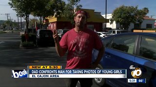 Dad confonts man for photos of young girls