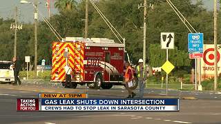 Gas leak shuts down busy Sarasota County intersection