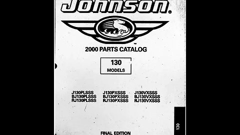 Johnson Evinrude commercial outboard motors and 130 models schematic and break downs - 2000 Card 10