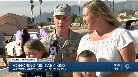 Teacher car parade honors military students