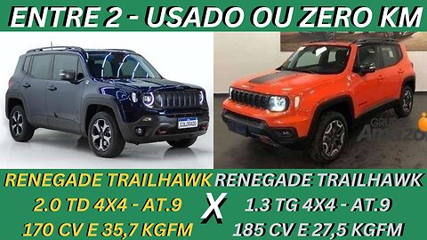 ENTRE 2 CARROS - JEEP RENEGADE DIESEL X JEEP RENEGADE FLEX - MAIS TORQUE OU POTÊNCIA ?