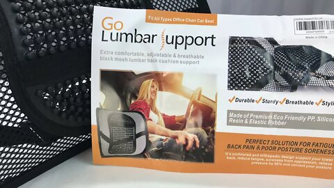 Office chair black mesh lumbar back cushion by Go Lumbar Support Review