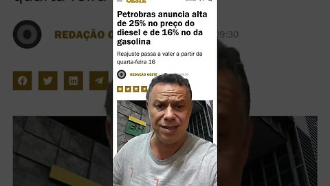 Petrobras aumenta o diesel e a gasolina em mais de 30% a partir de amanhã 16 #shortsvideo