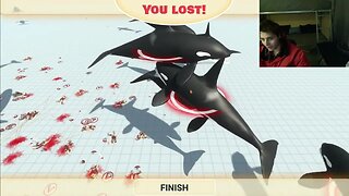 20 Orca Whales VS 50 Spartan Warriors In A Battle In The Animal Revolt Battle Simulator