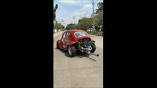 Crazy exhaust on Volkswagen beetle