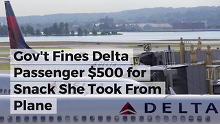 Gov't Fines Delta Passenger $500 for Snack She Took From Plane