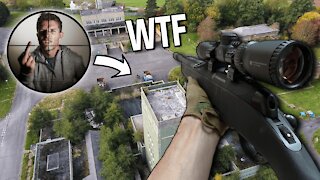 Pi$£ing off airsoft players from the TALLEST Building on the map...