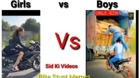 Girls vs Boys Bike Stunt #memes #short