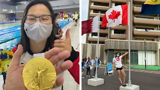 Maggie Mac Neil remporte la première médaille d'or du Canada et sa réaction est GOLD