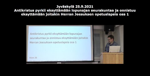 Antikristus pyrkii pettämään seurakuntaa osa 1