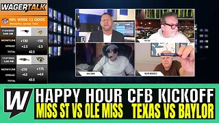 Happy Hour CFB Kickoff Show | College Football Week 13 Predictions | Egg Bowl | Texas vs Baylor