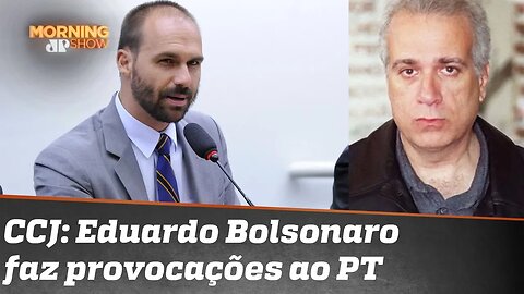 “O PT é o partido que mandou matar o Celso Daniel.” Eduardo Bolsonaro solta o verbo na CCJ