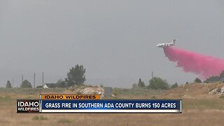 Crews battle grass fire south of Boise