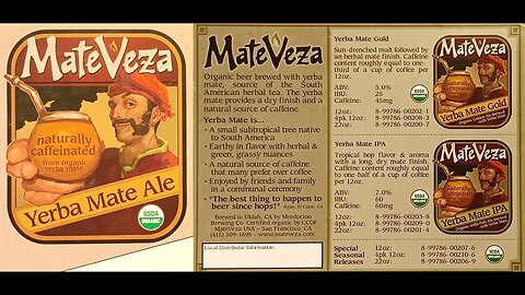 CURIOS for the CURIOUS 135: MateVeza, Yerba Mate Ale, Gold, IPA, Advertising Poster