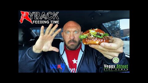 Ryback Feeding Time: Veggy Street Philly CheeseSteak Sandwich with Falafel Bites Mukbang