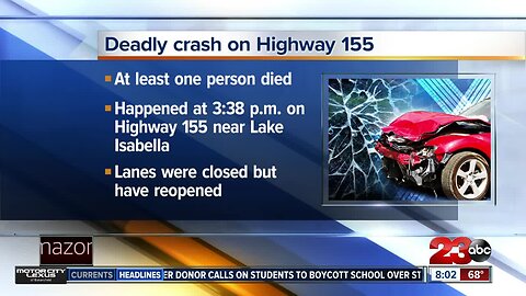 One person dead following crash near Lake Isabella