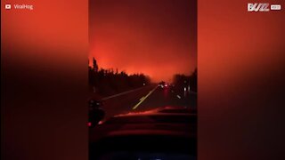 Imagens assustadoras de incêndio no Alasca