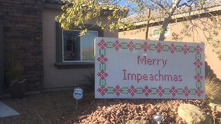 UPDATE: 'Merry Impeachmas' sign removed down from Las Vegas yard after glitter bomb received