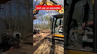 moving a camper with a cat excavator #diy #construction #demolition