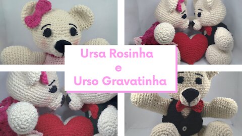 Casal de ursos em amigurumi e crochê