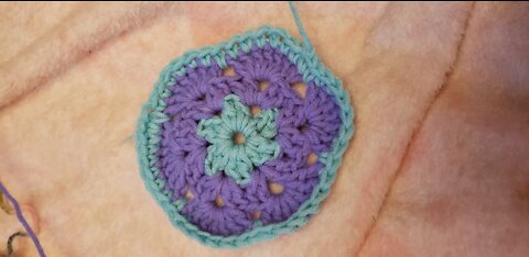 Violet flower granny square