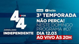Neste domingo, dia 12/03 às 20h, mais uma edição do Programa 4 por 4, com Augusto Nunes