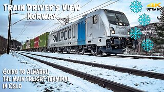 4K CABVIEW: Going to the freight terminal in Oslo
