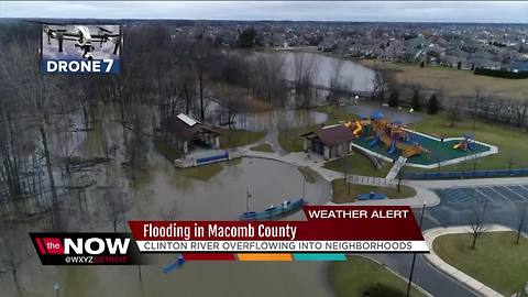 Clinton River floods in Macomb County after February rain