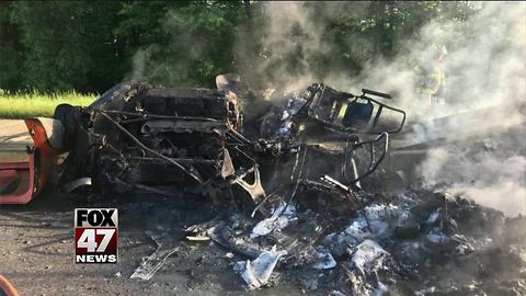 Two semis crash and close down highway