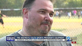 Arson fire destroys youth sports program's equipment