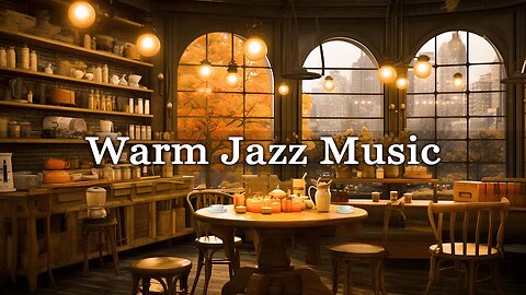 Autumn Coffee Shop Ambience 🍂☕ Smooth Jazz Relaxing Music for Relax, Study, Work - Relaxing Music