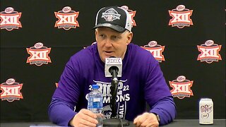 Kansas State Football | Chris Klieman, Daniel Green & Deuce Vaughn after winning Big 12 Championship