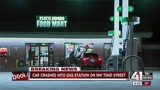 1 person injured after car crashes into gas station