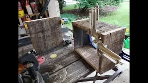 Making rustic jewelry box from an old fence board.
