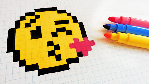 how to Draw Kiss Emoji - Hello Pixel Art by Garbi KW