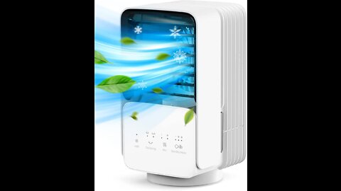 Conopu mobile klimaanlage,4 in 1 mobiles klimagerät,60/120°oszillation,led-licht,3 geschwindigkeiten