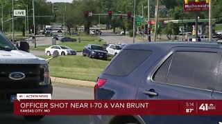 KCPD officer shot near 31st Street, Van Brunt Boulevard