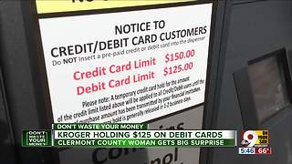 Kroger gas pumps put $125 hold on debit card