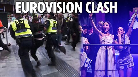 Eurovision anti-Israel protests turn violent as crowds chanting 'Free Palestine' clash with police