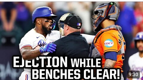 Benches clear in Astros-Rangers after Adolis Garcia gets hit, a breakdown