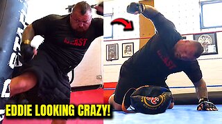 Eddie Hall NEW FOOTAGE Is SCARY! Demonstrates POWERFUL KICKS For The Pujanauski Fight!