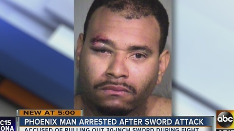 Police: Phoenix man threatens to cut another man with a 30-inch Katana sword