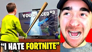 CRAZIEST Fortnite Rages.. (kid destroys TV)