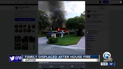 Fire crews save family dog from house fire in Jupiter