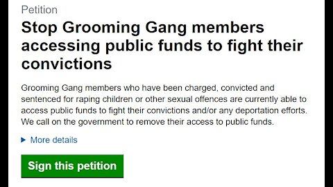 Stop Grooming Gang members accessing public funds to fight their convictions / Petition July 2021