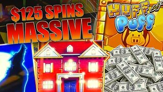 $125 A SPIN High Limit Huff N Puff Jackpot in Las Vegas!